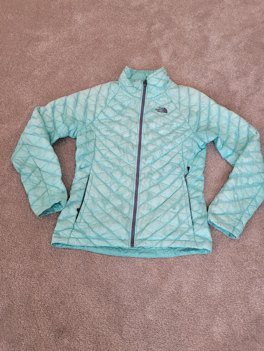 The North Face Thermoball Women’s Mint Quilted Insulated Puffer Jacket Size M - Picture 2 of 6